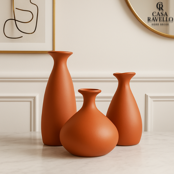 Trio de Vasos Cerâmicos Volterra
