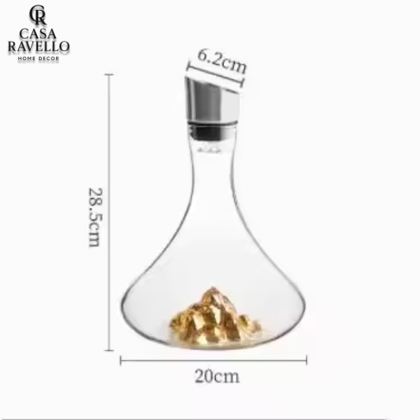 Decanter para Vinho Foleado a Ouro - Vitreaux Luxe