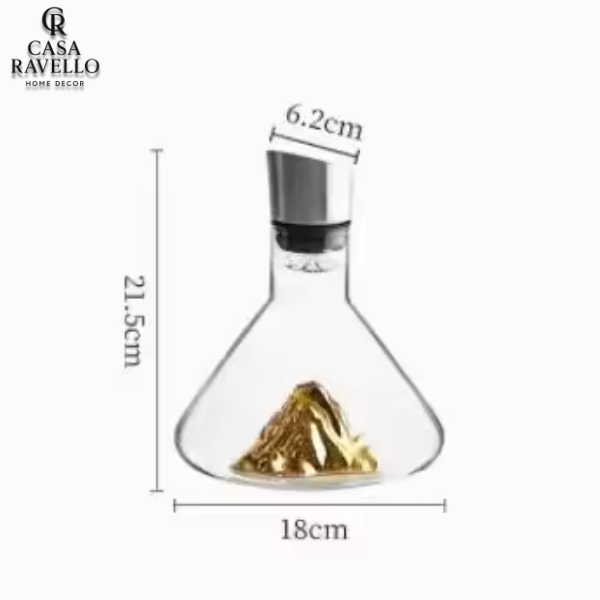 Decanter para Vinho Foleado a Ouro - Vitreaux Luxe