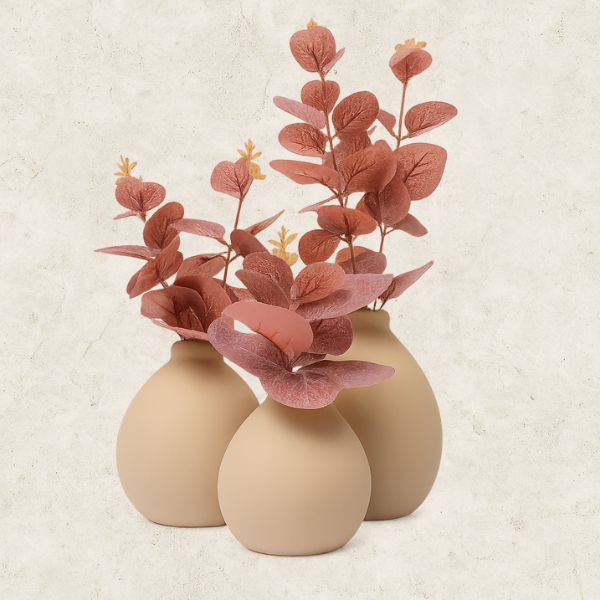 Trio Vasos decorativos em Cerâmica - Essenza Naturale