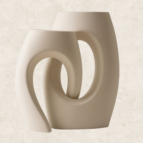Vaso decorativo Entrelaçado em Cerâmica - Duo Arco di Luce