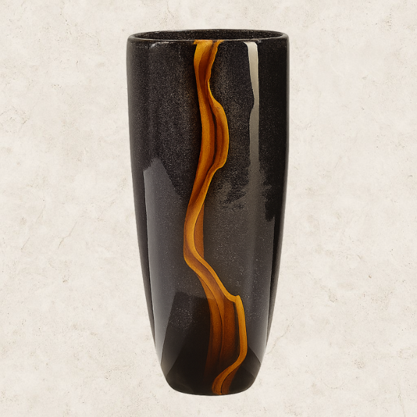 Vaso Decorativa em Vidro Escuro - Fiamma di Vetro