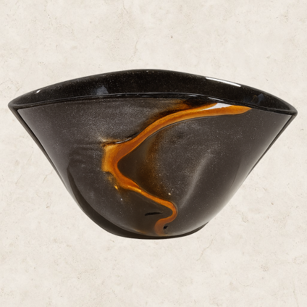 Vaso Decorativa em Vidro Escuro - Fiamma di Vetro
