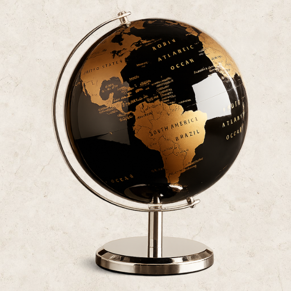 Escultura Decorativa Metal e P.A - Mundi