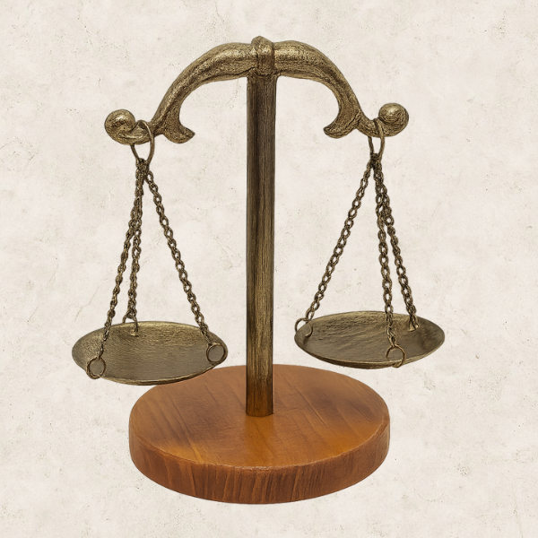 Escultura decorativa em Metal - Legge e Equilíbrio
