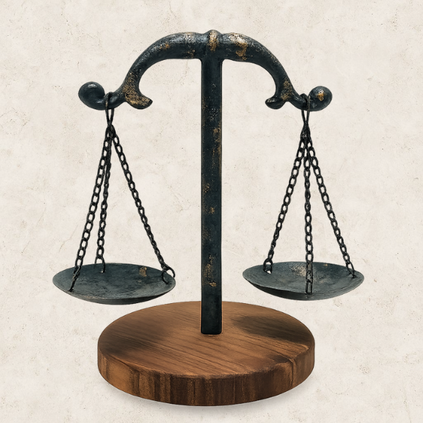 Escultura decorativa em Metal - Legge e Equilíbrio