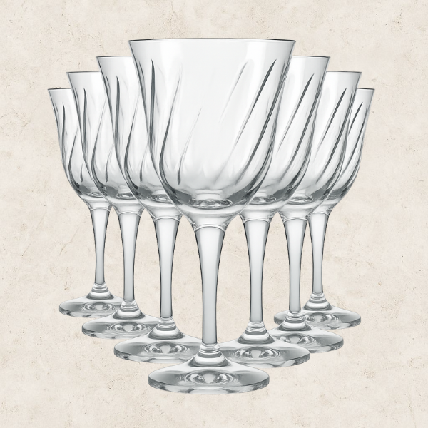 Jogo de 6 taças para vinho em Vidro - Vetro Spirale